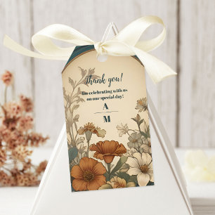 Étiquettes-cadeau Sage Green Art Nouveau Alphonse Mucha Mariage