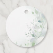 Étiquettes Cadeau Sage Green Bow Baptême (Dos)