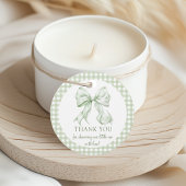 Étiquettes Cadeau Sage Green Bow En vichy Baby shower Merci