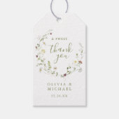 Étiquettes-cadeau Sage Green Fleur sauvage Rustic Boho merci pour (Devant)