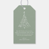 Étiquettes-cadeau Sage Green Joyeux Noël et Bonne Année Calligraphie (Dos)