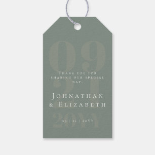 Étiquettes-cadeau Sage Green Minimaliste Gras Type Mariage