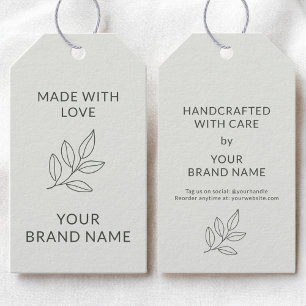 Étiquettes-cadeau Sage Green Small Business Branding Mots-clés Hang