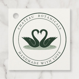 Étiquettes Cadeau Sage Hunter Vert Fantaisiste Toile Cygne Entrepris