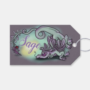 Étiquettes-cadeau Sage petit dragon d'herbe