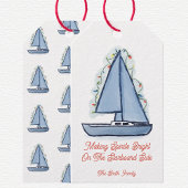Étiquettes-cadeau Sailboat Christmas Card