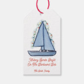 Étiquettes-cadeau Sailboat Christmas Card (Devant)