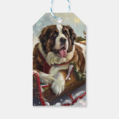 Étiquettes-cadeau Saint Bernard Chien Festif de Noël (Dos)