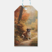 Étiquettes-cadeau Saint Bernard en automne Feuilles Automne automne (Dos)