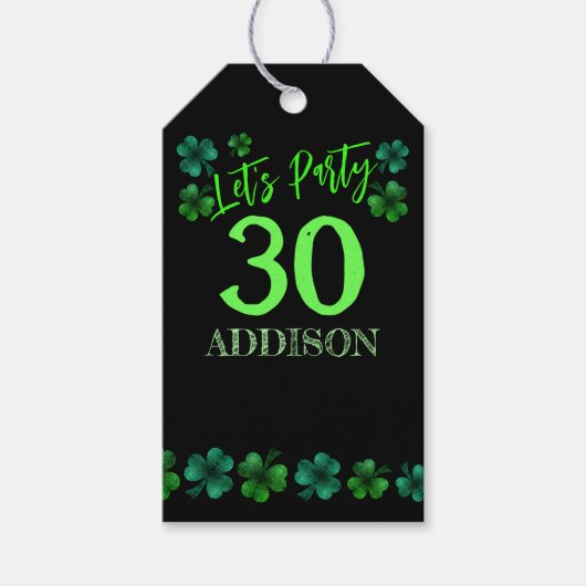 Étiquettes-cadeau Saint Patrick Day Anniversaire Faisons shamrock (Devant)