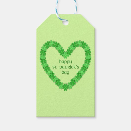 Étiquettes-cadeau Saint Patrick's Day Heart (Devant)