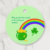 Étiquettes Cadeau Saint Patrick's Day Shamrock Pot of Gold Black Cat (Dos)