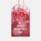 Étiquettes-cadeau Saint Valentin Amour Coeurs rouges (Devant)