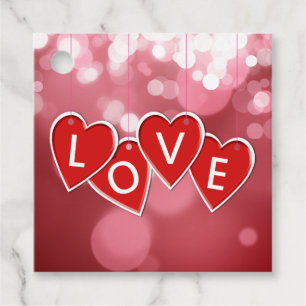 Étiquettes Cadeau Saint Valentin Amour Coeurs rouges