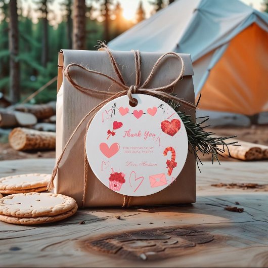 Étiquettes Cadeau Saint Valentin Anniversaire Fête Merci