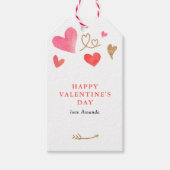 Étiquettes-cadeau Saint Valentin Aquarelle Coeur (Devant)