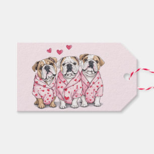 Étiquettes-cadeau Saint-Valentin Bouledogue Anglais
