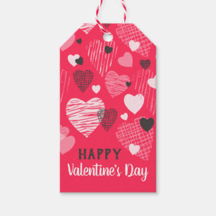 Étiquettes-cadeau Saint Valentin Coeurs fantasques