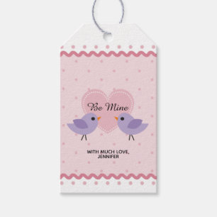 Étiquettes-cadeau Saint-Valentin d'amour rose