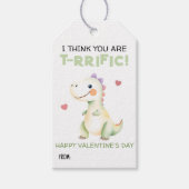 Étiquettes-cadeau Saint-Valentin dinosaure mignon “T-Rrific” Classe (Devant)