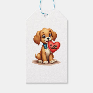 Étiquettes-cadeau Saint-Valentin Rétro Vintage Chien Saint-Valentin