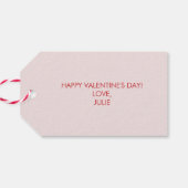 Étiquettes-cadeau Saint-Valentin teckel, Saint-Valentin rose et roug (Dos Horizontal)