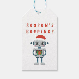 Étiquettes-cadeau saisons beeping mignon marque cadeau robot de noël