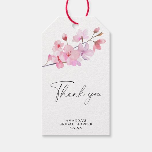 Étiquettes-cadeau Sakura - Merci Mariage (Devant)
