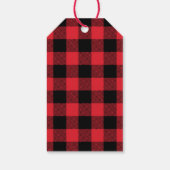 Étiquettes-cadeau Saler Classy Red Black Buffalo Plaid (Dos)