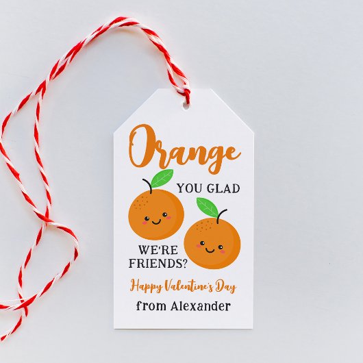 Étiquettes-cadeau Salle de classe Orange Cuties Saint-Valentin