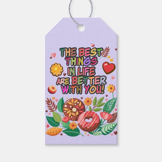 Étiquettes-cadeau Salle de classe Saint-Valentin Fleur de beigne Per (Devant)