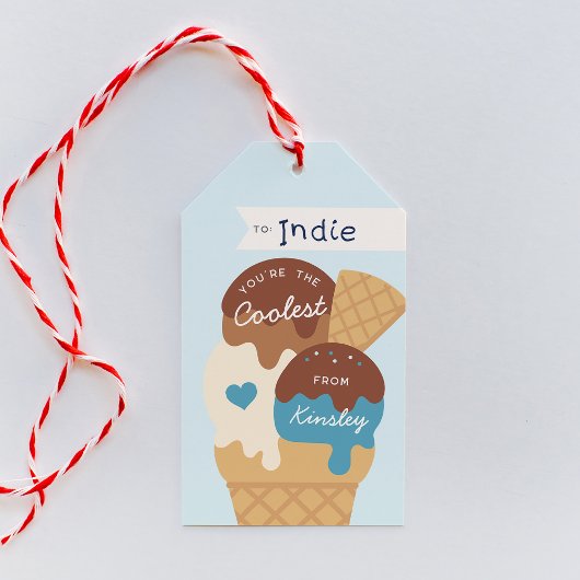 Étiquettes-cadeau Salle de classe Scoop Crème glacée Saint-Valentin