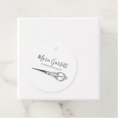 Étiquettes Cadeau Salon de ciseaux vintage (En situation)