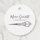 Étiquettes Cadeau Salon de ciseaux vintage (Devant)