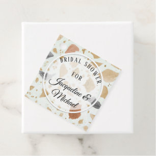 Étiquettes Cadeau Salon de la mariée Terra-cotta Terrazzo