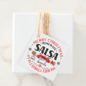 Étiquettes Cadeau Salsa maison Joyeux Noël Nom Jar (En situation)