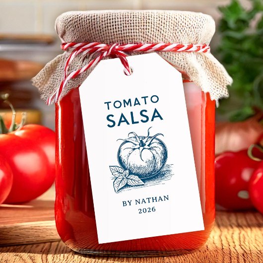 Étiquettes-cadeau Salsa tomate couleurs personnalisées