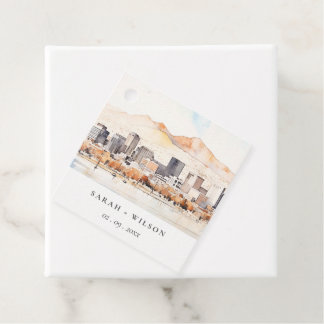 Étiquettes Cadeau Salt Lake City, Utah Watercolor Landscape Wedding