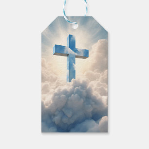 Étiquettes-cadeau Salut, Croix dans les nuages,