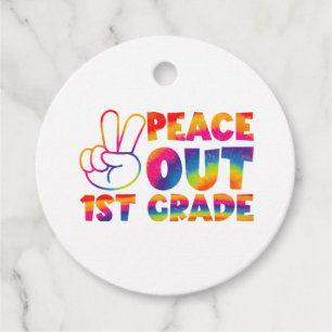 Étiquettes Cadeau Salut la première année Tie Dye dernier jour 1re a