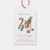 Étiquettes-cadeau Salutation de Noël chic moderne (Dos)
