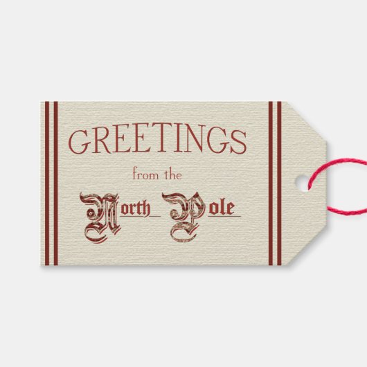 Étiquettes-cadeau Salutations du pôle Nord (Devant (Horizontal))
