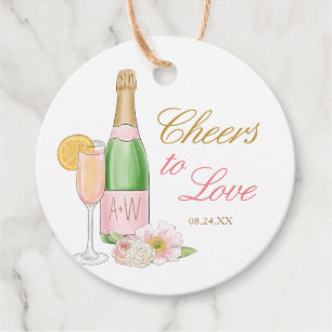 Étiquettes Cadeau Salutations pour aimer Brunch nuptial et Bubbly Fa