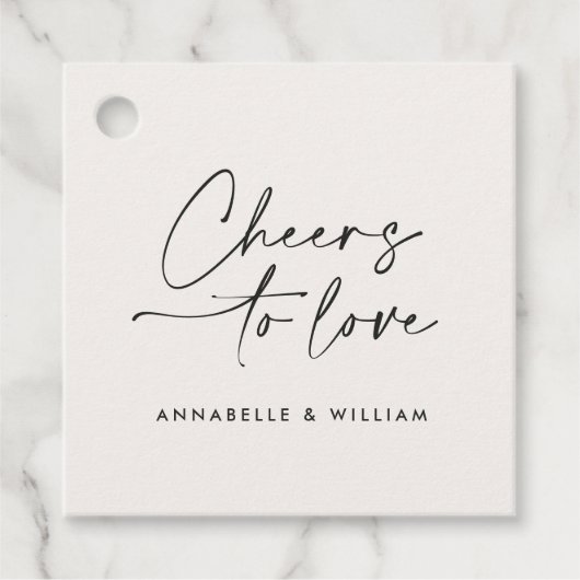 Étiquettes Cadeau Salutations pour l'amour moderne script minimal ma (Devant)