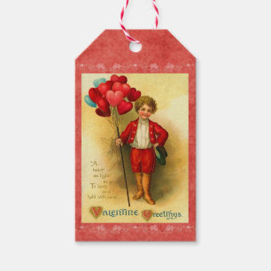 Étiquettes-cadeau Salutations vintages de ballon de Valentine