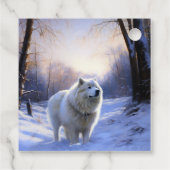 Étiquettes Cadeau Samoyed Let It Snow Christmas (Dos)