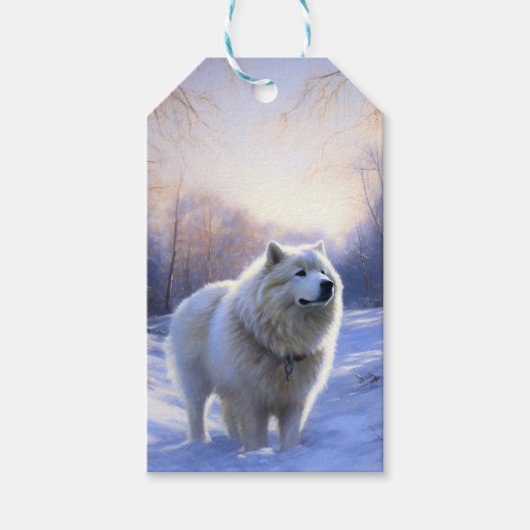 Étiquettes-cadeau Samoyed Let It Snow Christmas (Devant)