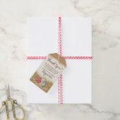 Étiquettes-cadeau Sandy Beach Hibiscus & Coques Mariage Merci (Avec de la ficelle)