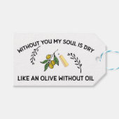 Étiquettes-cadeau Sans vous l'âme est sèche comme une olive sans hui (Devant (Horizontal))