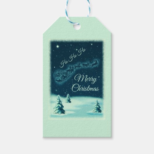 Étiquettes-cadeau Santa and his Reindeers (Devant)